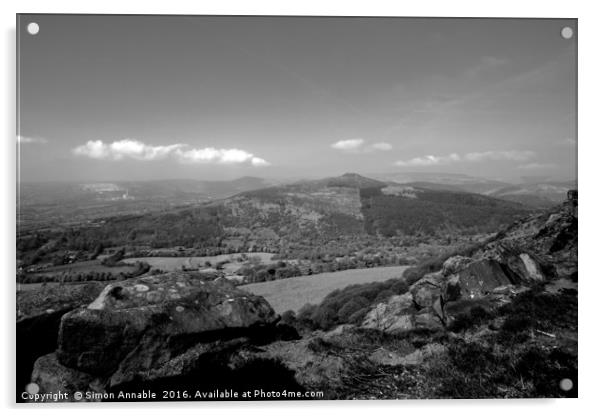 Monochrome Peaks Acrylic by Simon Annable