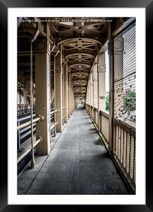 High Level bridge walkway Framed Mounted Print by David Graham