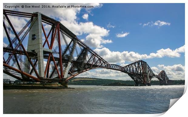 Scotland's Forth Rail Bridge under wraps Print by Sue Wood