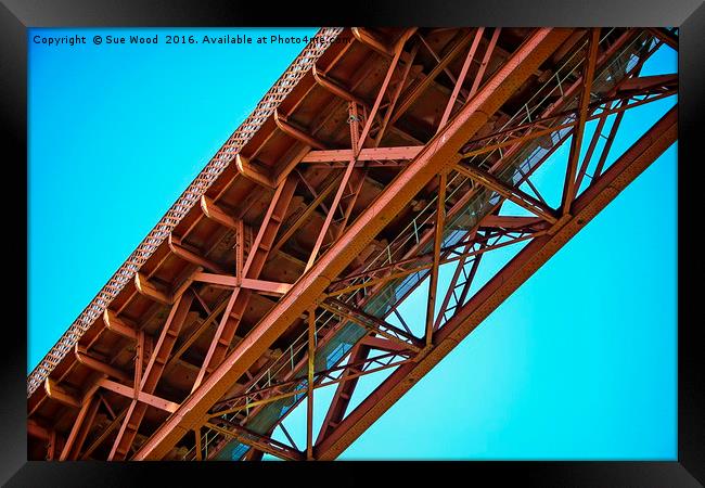 Iron girders of Scotland's Forth Rail Bridge Framed Print by Sue Wood