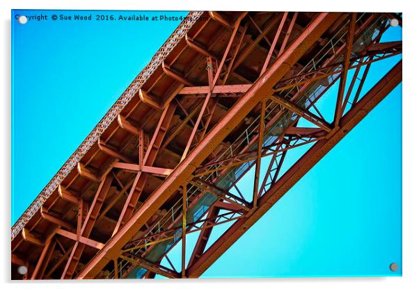 Iron girders of Scotland's Forth Rail Bridge Acrylic by Sue Wood
