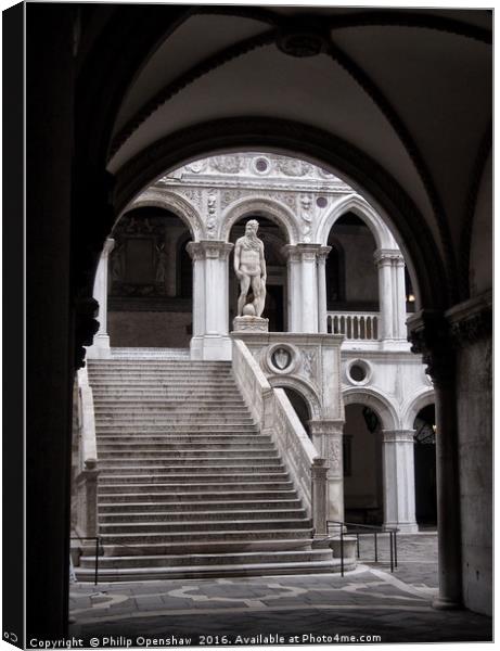 The Giants Staircase - Venice Canvas Print by Philip Openshaw