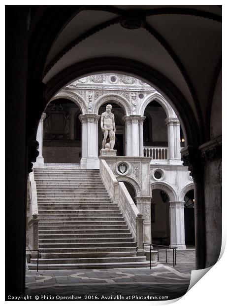 The Giants Staircase - Venice Print by Philip Openshaw