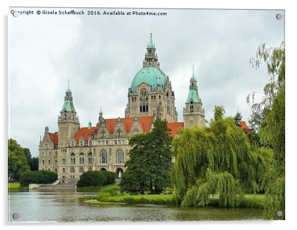 The New Town Hall of Hannover Acrylic by Gisela Scheffbuch