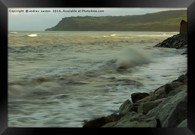 RUSHING ON Framed Print by andrew saxton