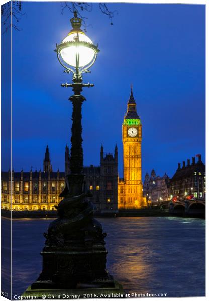 Houses of Parliament in London Canvas Print by Chris Dorney