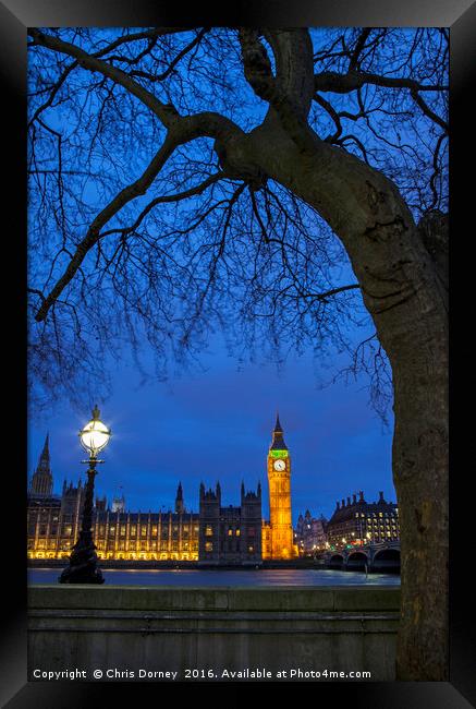 Houses of Parliament in London Framed Print by Chris Dorney