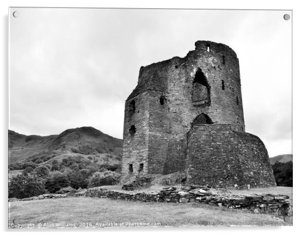 Dolbadarn Castle Acrylic by Alun Williams