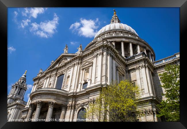 St. Pauls Cathedral in London Framed Print by Chris Dorney