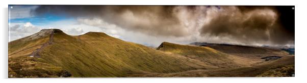 Brecon Beacons panorama Acrylic by Andrew Richards