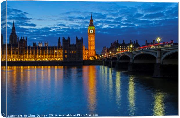 Houses of Parliament in London Canvas Print by Chris Dorney