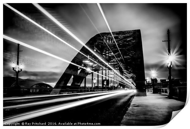 Light Trails at Sunrise Print by Ray Pritchard