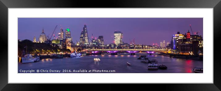 London Panorama Framed Mounted Print by Chris Dorney