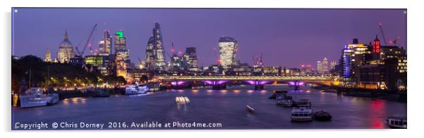 London Panorama Acrylic by Chris Dorney