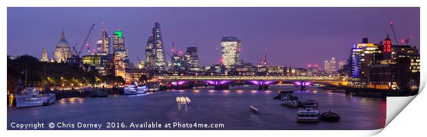 London Panorama Print by Chris Dorney