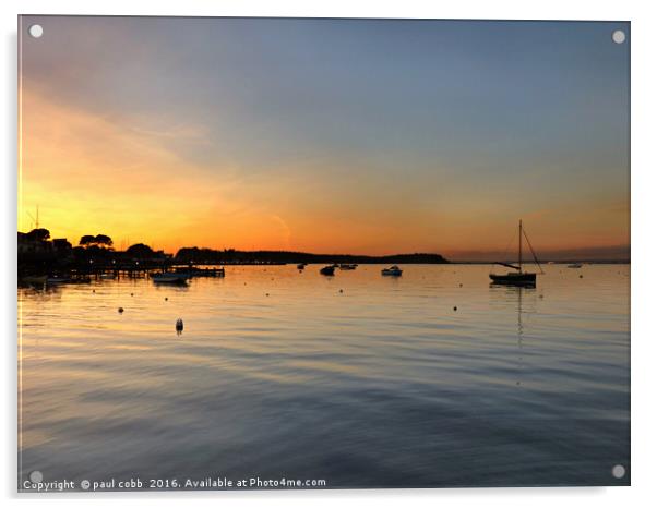 Sunset bay, Acrylic by paul cobb