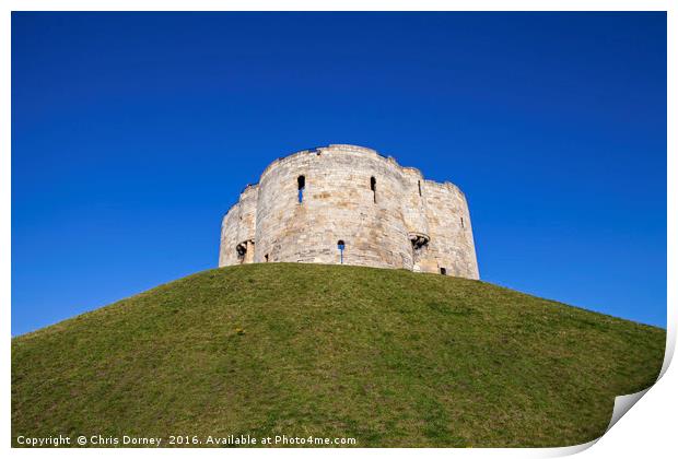 Clifford's Tower in York Print by Chris Dorney