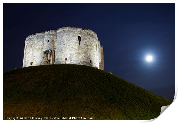 Clifford's Tower in York Print by Chris Dorney