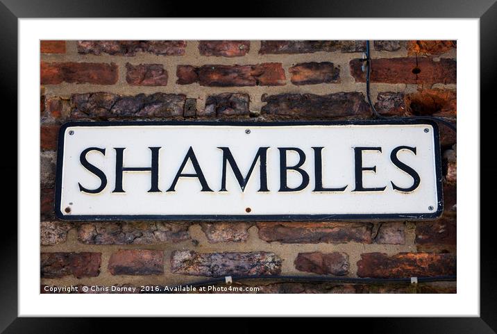 The Shambles in York Framed Mounted Print by Chris Dorney