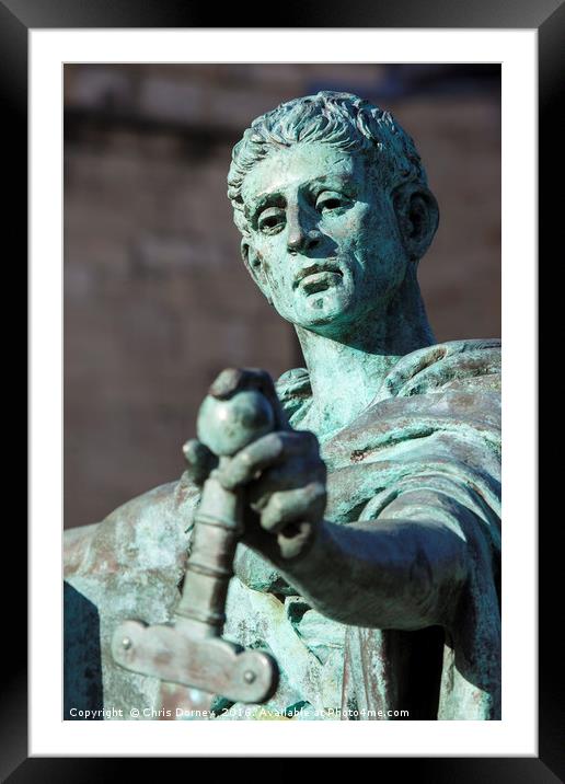 Constantine Statue in York Framed Mounted Print by Chris Dorney