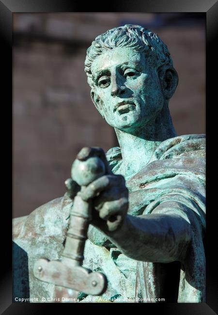 Constantine Statue in York Framed Print by Chris Dorney
