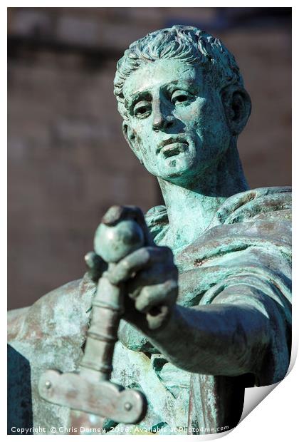 Constantine Statue in York Print by Chris Dorney