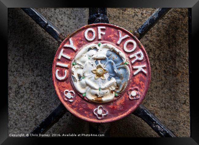 City of York Crest Framed Print by Chris Dorney