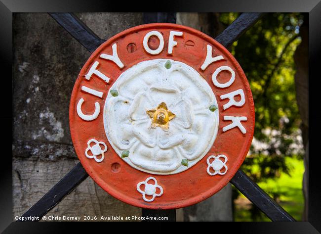 City of York Crest Framed Print by Chris Dorney