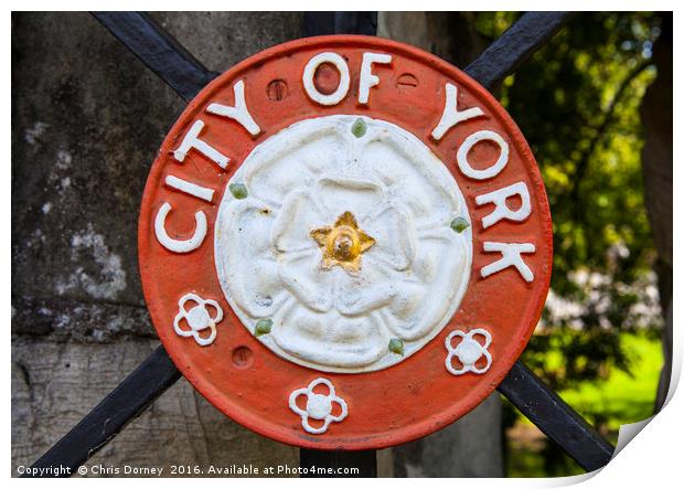 City of York Crest Print by Chris Dorney