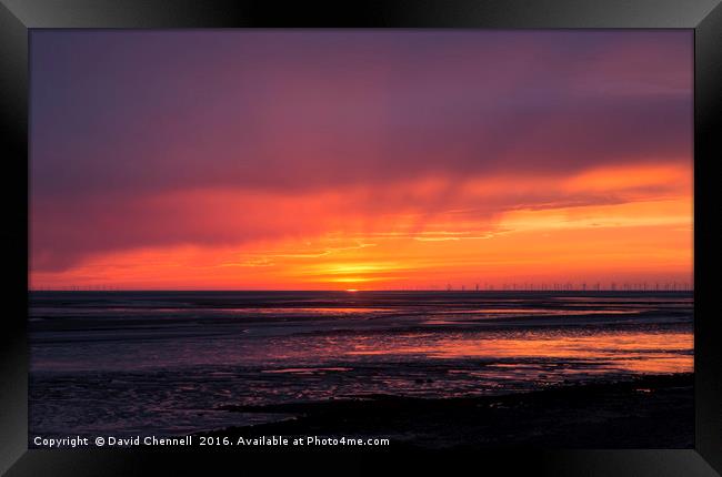 Caldy Sunset Framed Print by David Chennell