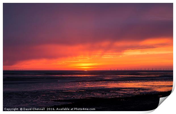 Caldy Sunset Print by David Chennell