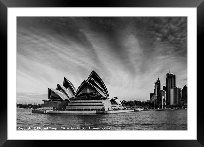 Sydney Opera House, Australia. Framed Mounted Print by Richard Morgan