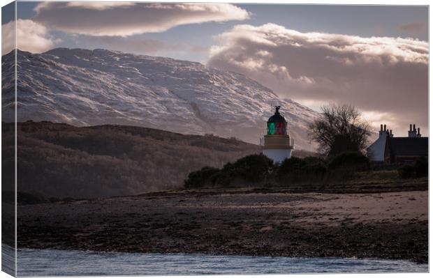 Corran Lighthouse Canvas Print by Willie Cowie