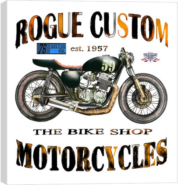 Rogue Custom Motorcycles  Canvas Print by John Lowerson