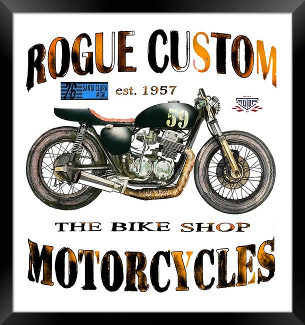 Rogue Custom Motorcycles  Framed Print by John Lowerson