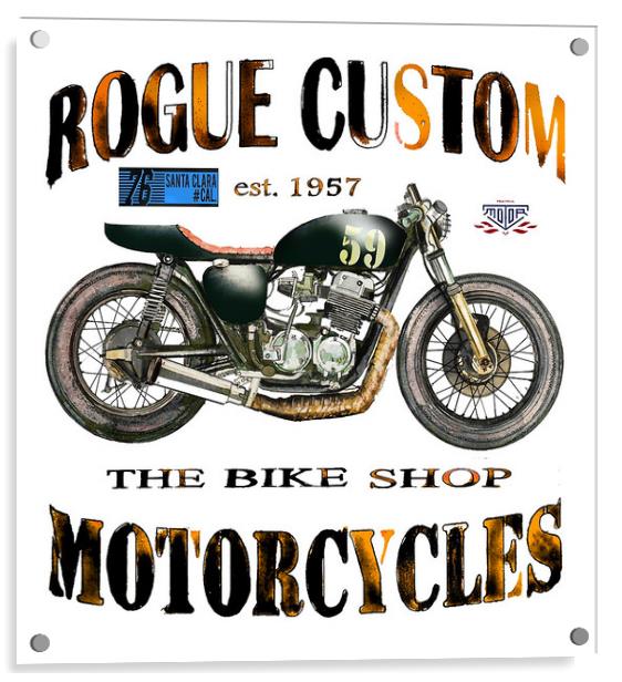 Rogue Custom Motorcycles  Acrylic by John Lowerson