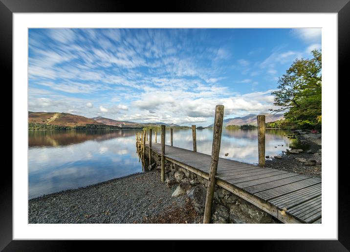 Lake District Jetty  Framed Mounted Print by Steve Lansdell