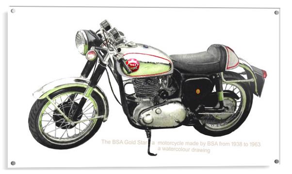 A BSA Gold Star graphic Acrylic by John Lowerson