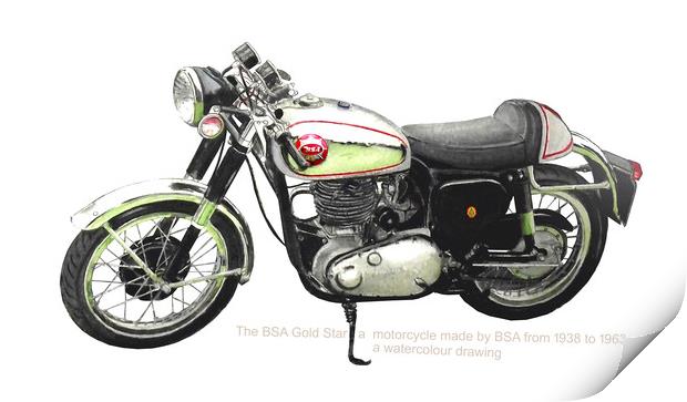 A BSA Gold Star graphic Print by John Lowerson