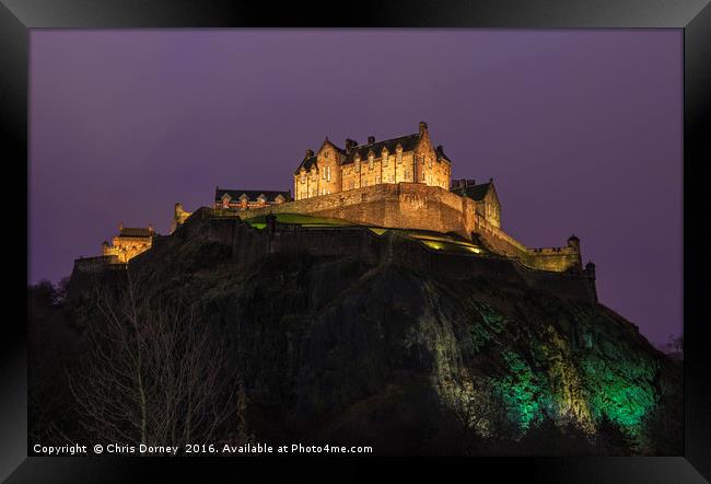 Edinburgh Castle in Scotland Framed Print by Chris Dorney