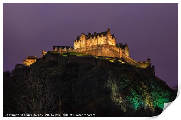 Edinburgh Castle in Scotland Print by Chris Dorney