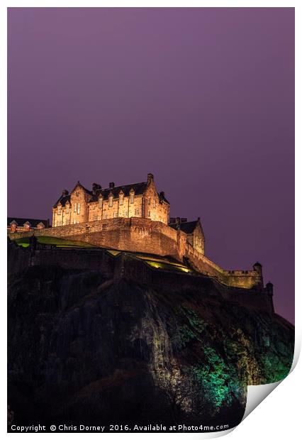 Edinburgh Castle in Scotland Print by Chris Dorney