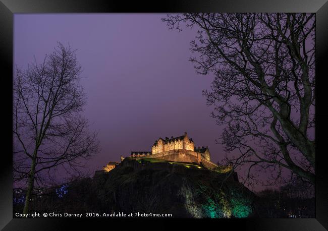 Edinburgh Castle in Scotland Framed Print by Chris Dorney