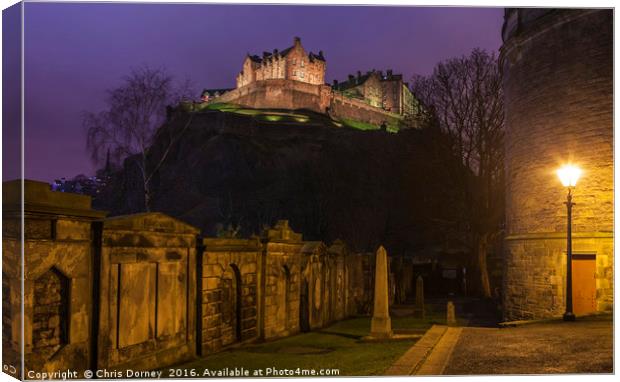 View of Edinburgh Castle Canvas Print by Chris Dorney