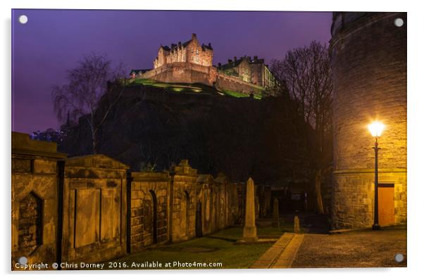 View of Edinburgh Castle Acrylic by Chris Dorney