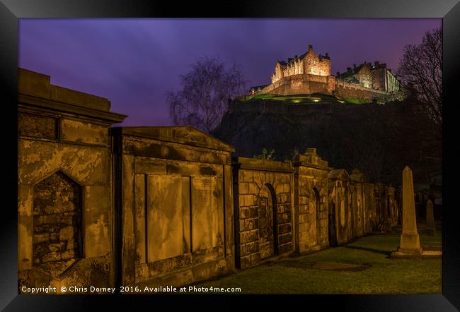 View of Edinburgh Castle in Scotland Framed Print by Chris Dorney