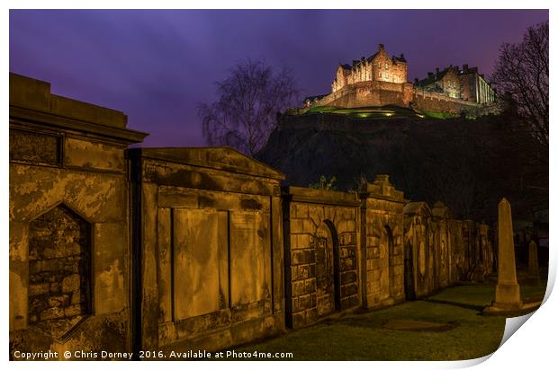 View of Edinburgh Castle in Scotland Print by Chris Dorney