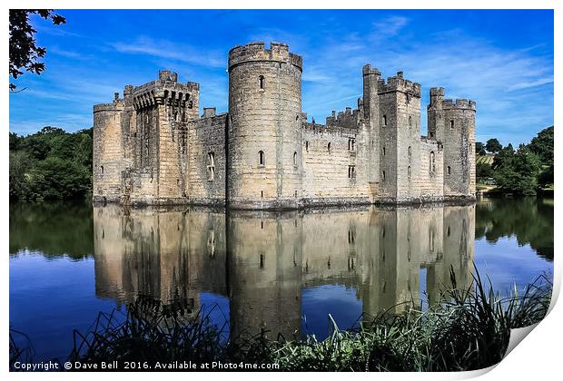 Bodiam Castle and moat Print by Dave Bell
