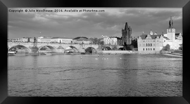 View of the Charles Bridge in Prague Framed Print by Julie Woodhouse