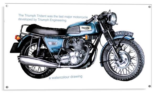 A 1960's British Motorcycle Acrylic by John Lowerson